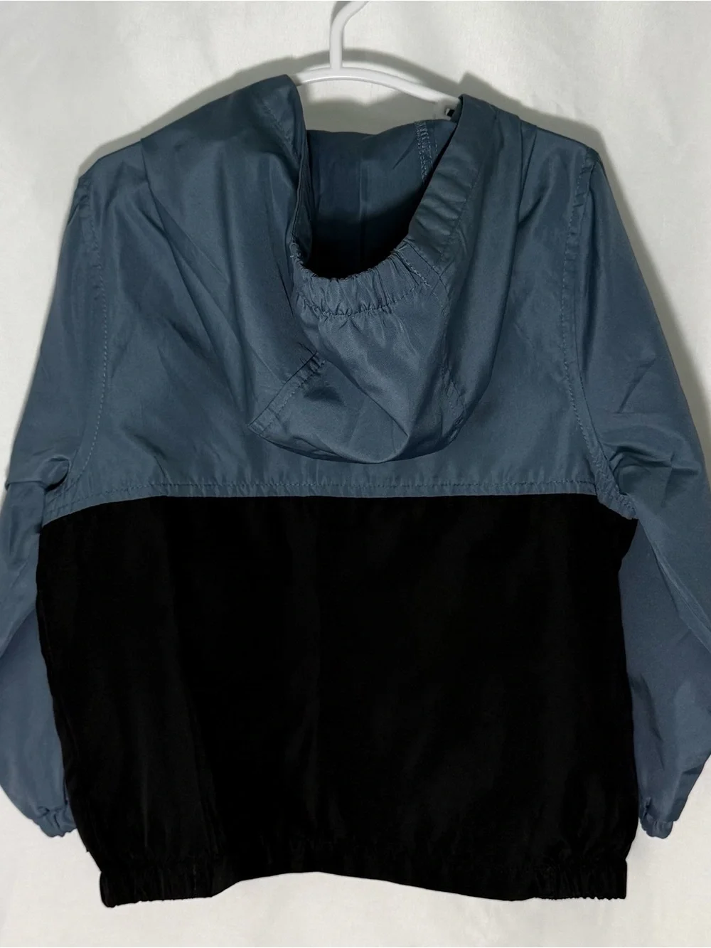 OshKosh B'gosh Two-Tone Hooded Rain Pullover in Blue & Black with Neon Zips